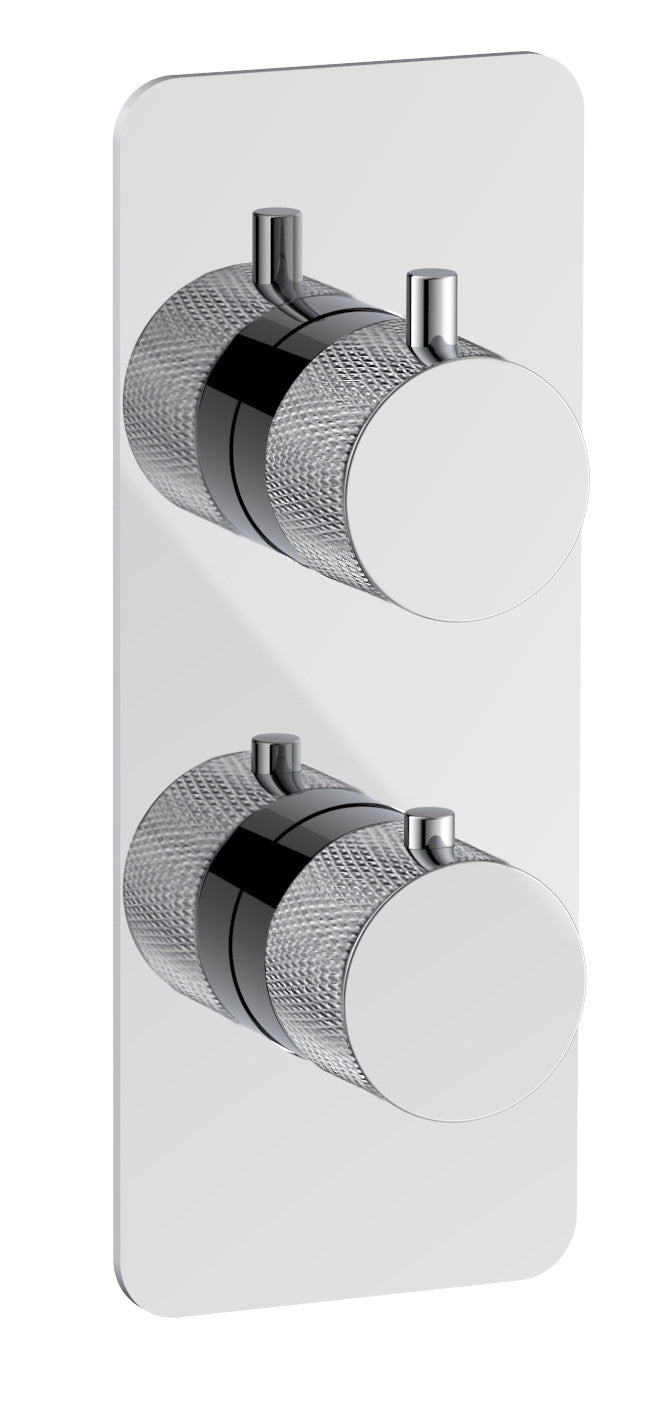 The White Space Collab Dual Outlet Concealed Thermostatic Shower Valve – Fluted handle / Chrome
