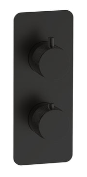 The White Space Collab Dual Outlet Concealed Thermostatic Shower Valve – Fluted handle / Black