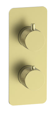The White Space Collab Dual Outlet Concealed Thermostatic Shower Valve – Fluted handle / Brushed Brass
