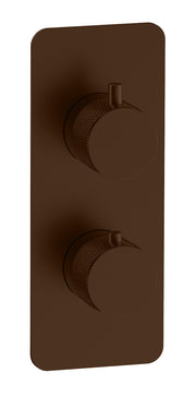 The White Space Collab Dual Outlet Concealed Thermostatic Shower Valve – Fluted handle / Brushed Bronze