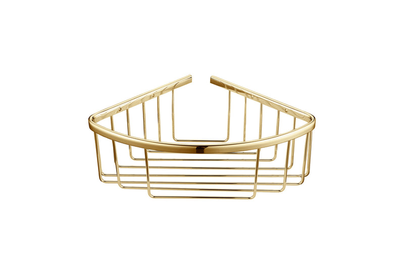 The White Space Corner Shower Basket – Brushed Brass