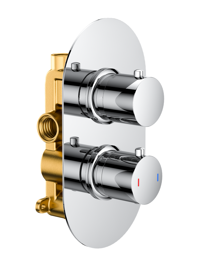 The White Space DC Lozenge Concealed Thermostatic Shower Valve – Single outlet (dual control) / Chrome