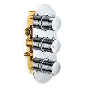 The White Space DC Lozenge Concealed Thermostatic Shower Valve – Dual outlet (triple control) / Chrome