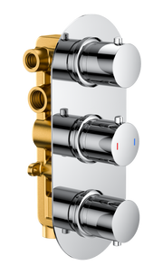 The White Space DC Lozenge Concealed Thermostatic Shower Valve – Triple outlet (triple control) / Chrome