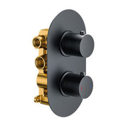 The White Space DC Lozenge Concealed Thermostatic Shower Valve – Dual outlet (dual control) / Black