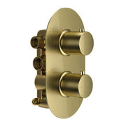 The White Space DC Lozenge Concealed Thermostatic Shower Valve – Dual outlet (dual control) / Brushed Brass