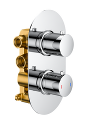 The White Space DC Lozenge Valve Shower Kit – Wall fixed head & slide rail round handset / Chrome