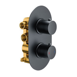The White Space DC Lozenge Valve Shower Kit – Wall fixed head & slide rail round handset / Black