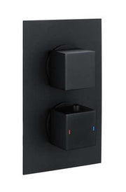 The White Space DC Square Concealed Thermostatic Shower Valve – Single outlet (dual control) / Black