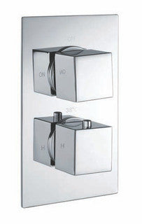The White Space DC Square Valve Shower Kit – Wall fixed head / Chrome