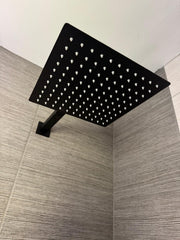 The White Space DC Square Valve Shower Kit – Wall fixed head / Black