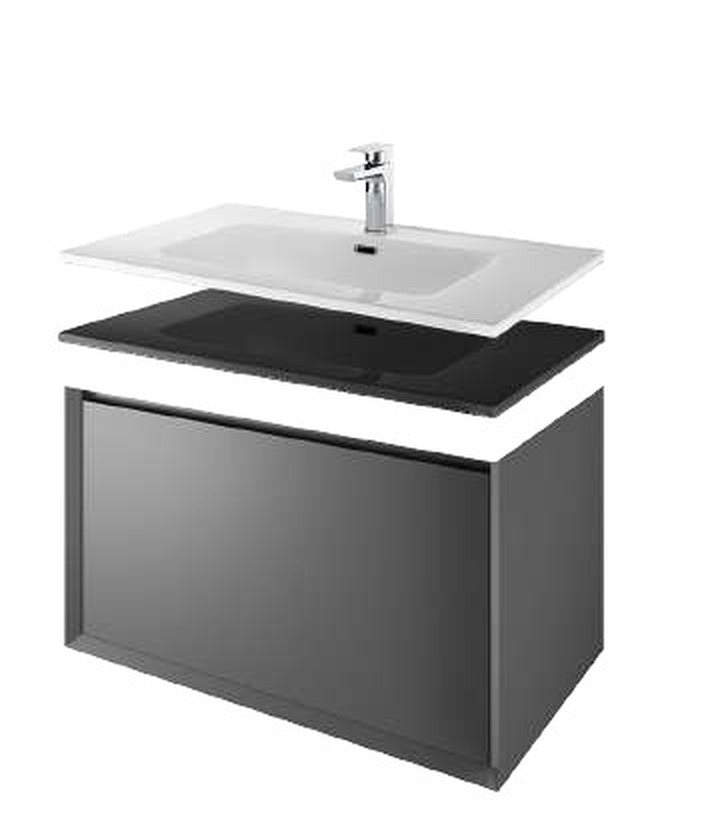 The White Space Distrikt wall hung vanity unit in Matt Anthracite Grey
