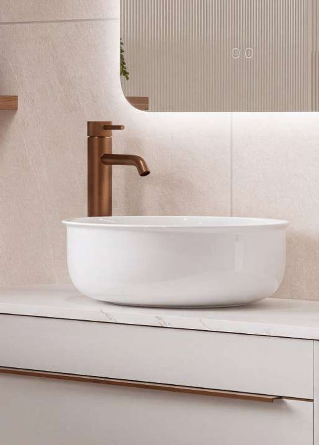 The White Space Era countertop basin bowl in white
