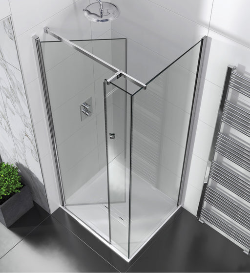 The White Space Evolve In-Out Pivot Shower Door – chrome