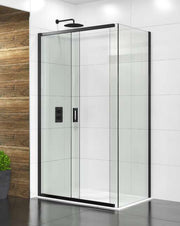 The White Space Evolve Shower Side Panel lifestyle – black