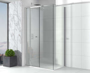 The White Space Evolve Shower Side Panel lifestyle – chrome