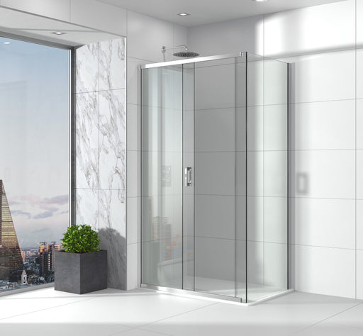 The White Space Evolve Sliding Shower Door – chrome