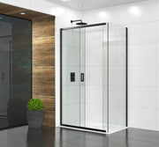 The White Space Evolve Sliding Shower Door – black