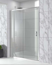 The White Space Evolve Sliding Shower Door lifestyle – chrome