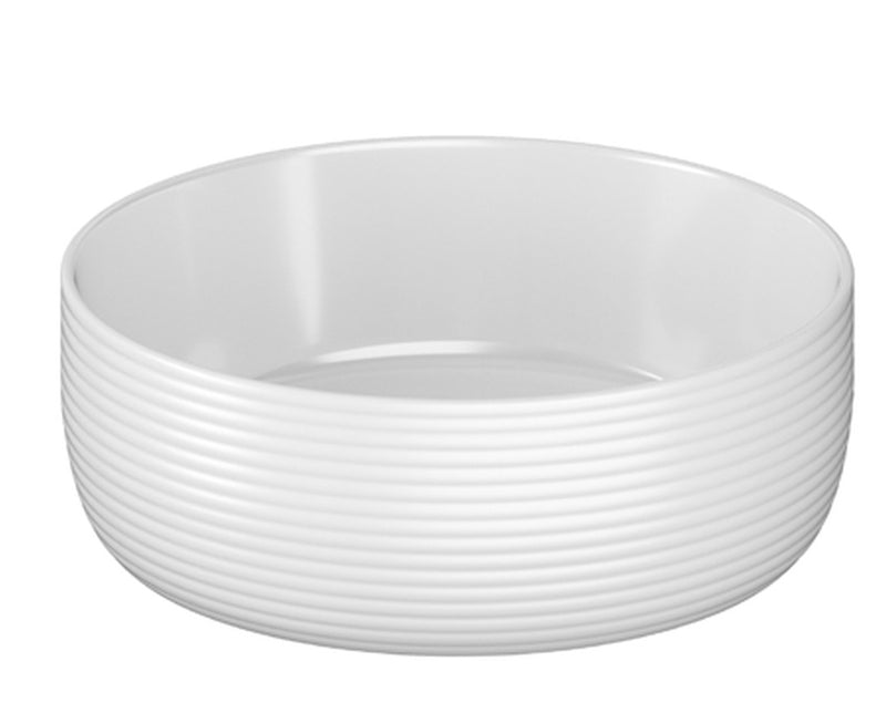 The White Space Fineline countertop basin bowl in white