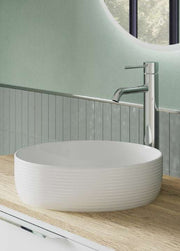 The White Space Fineline countertop basin bowl in white