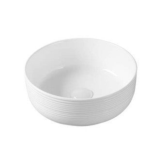 The White Space Fineline countertop basin bowl in white