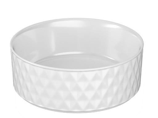 The White Space Geo countertop basin bowl in white