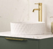 The White Space Geo countertop basin bowl in white