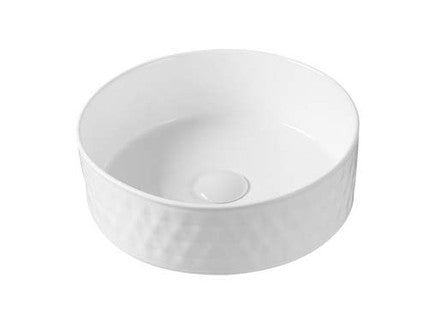 The White Space Geo countertop basin bowl in white