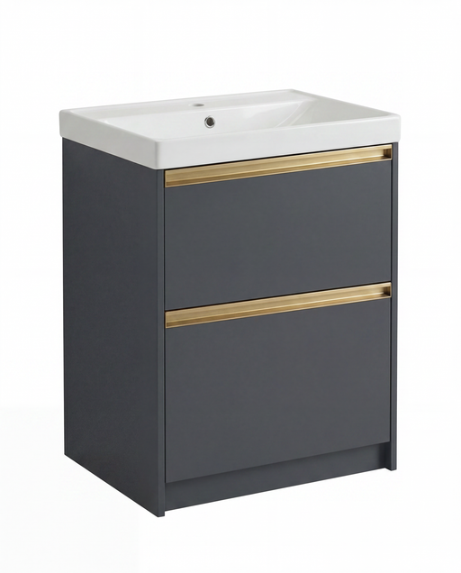 The White Space Hitt 600mm floorstanding vanity unit in Dark Grey