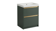 The White Space Hitt 600mm floorstanding vanity unit in Dark Sage Green