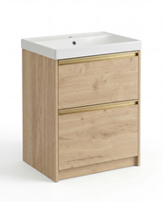 The White Space Hitt 600mm floorstanding vanity unit in Light Oak