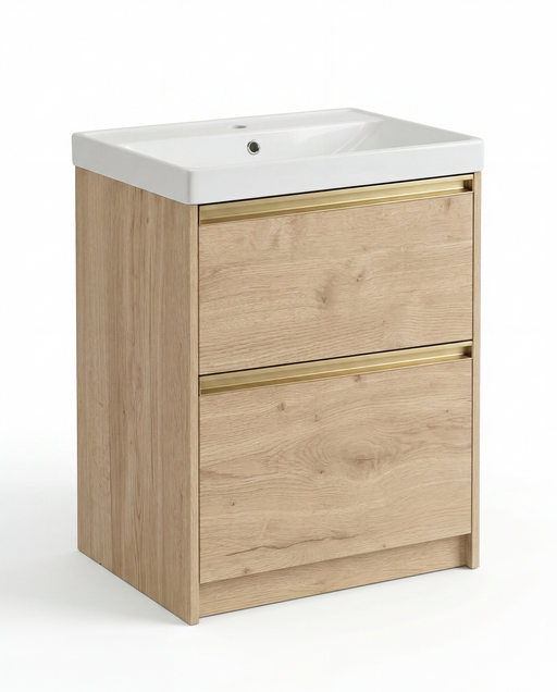 The White Space Hitt 600mm floorstanding vanity unit in Light Oak