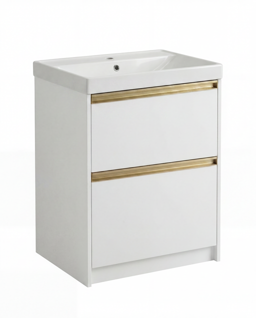 The White Space Hitt 600mm floorstanding vanity unit in Matt White