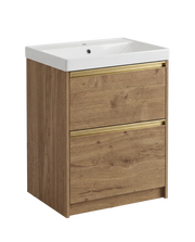 The White Space Hitt 600mm floorstanding vanity unit in Tobacco Oak