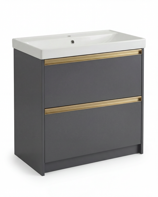 The White Space Hitt 800mm floorstanding vanity unit in Dark Grey