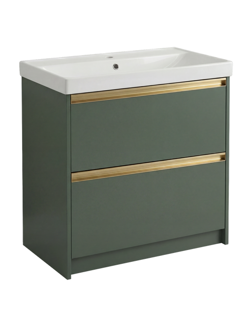 The White Space Hitt 800mm floorstanding vanity unit in Dark Sage Green