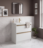The White Space Hitt 800mm floorstanding vanity unit in Matt White