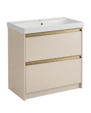 The White Space Hitt 800mm floorstanding vanity unit in Portland Stone