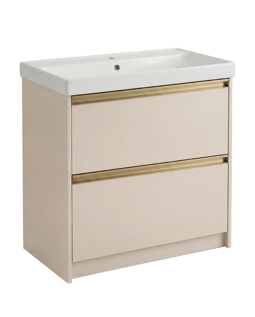 The White Space Hitt 800mm floorstanding vanity unit in Portland Stone