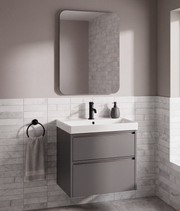The White Space Hitt 600mm wall hung vanity unit in Dark Grey