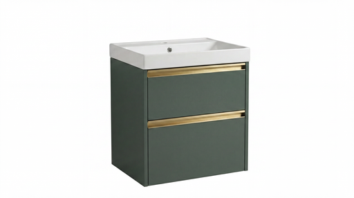 The White Space Hitt 600mm wall hung vanity unit in Dark Sage Green