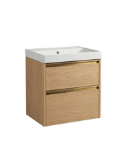 The White Space Hitt 600mm wall hung vanity unit in Light Oak