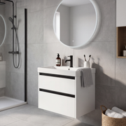 The White Space Hitt 600mm wall hung vanity unit in Matt White