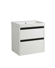 The White Space Hitt 600mm wall hung vanity unit in Matt White