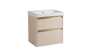The White Space Hitt 600mm wall hung vanity unit in Portland Stone
