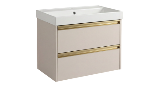 The White Space Hitt 600mm wall hung vanity unit in Portland Stone