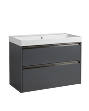 The White Space Hitt 800mm wall hung vanity unit in Dark Grey