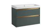 The White Space Hitt 800mm wall hung vanity unit in Dark Sage Green