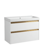 The White Space Hitt 800mm wall hung vanity unit in Matt White